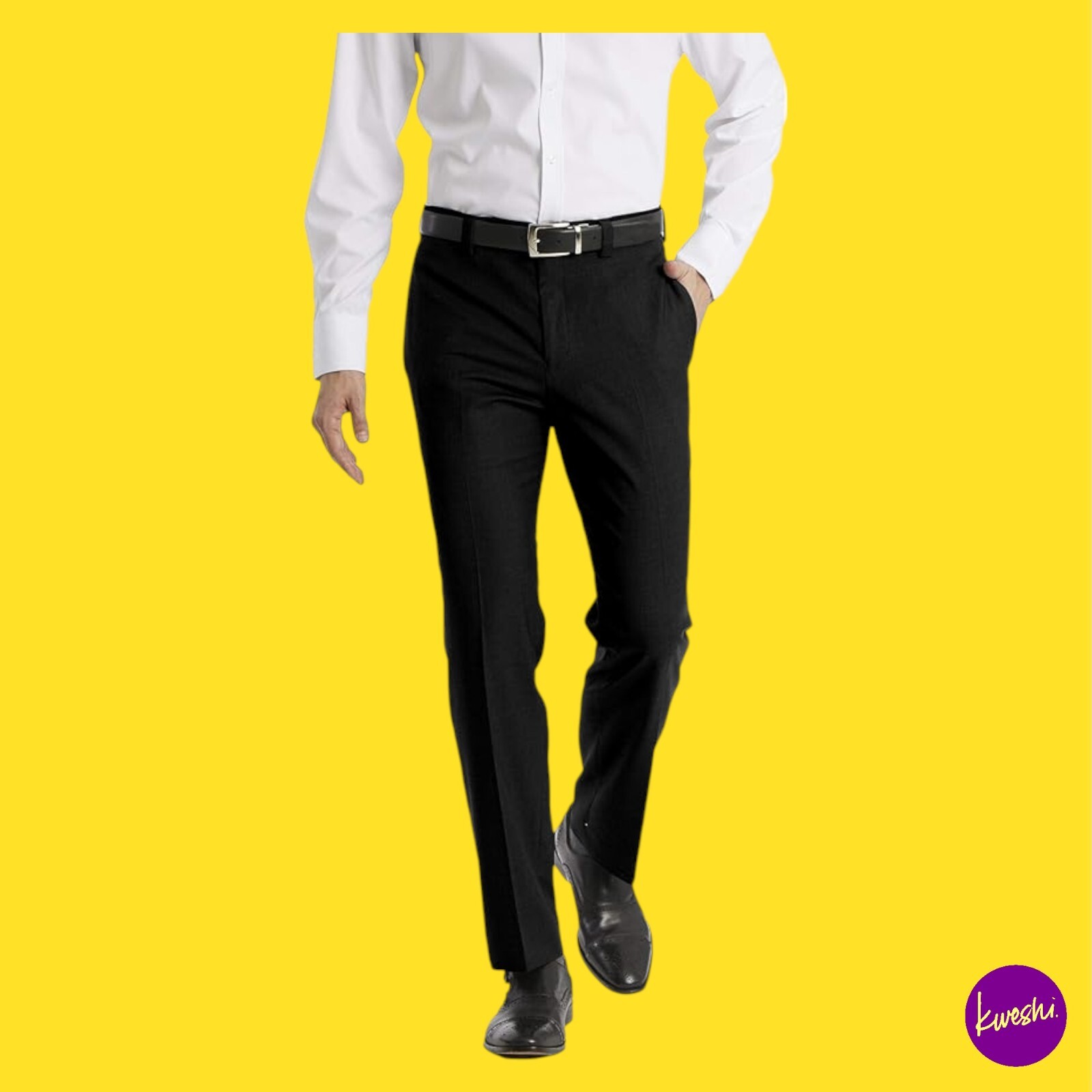 CALVIN KLEIN Men's Jinny Business Suit Trousers, Black, 36W x 32L | EU 52