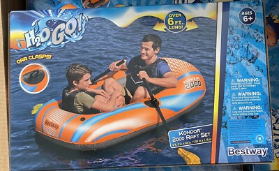 Bestway 61142E Kondor 2000 Raft Set Inflatable Boat-Orange-BNIB-Fast Ship-Summer