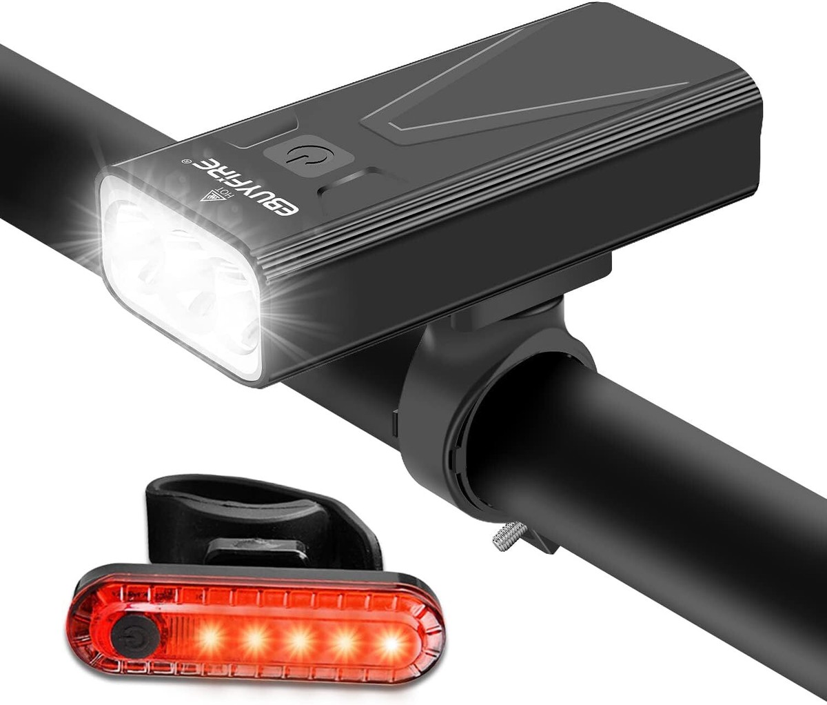 AOOSA Luci Bici Kit, IP65 Impermeabili Luce Bici Anteriore e Posteriore, USB Ricaricabile Luci Bicicletta LED, 6 12 Modalità, Ultra Luminose Luce Bicicletta per Varie Bike da Strada e da Montagna
