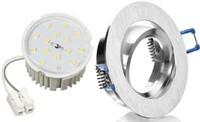 Flache Flat Led Einbauspot Alu GebüRstet Warmweiß Einbautiefe Nur 30Mm 230V