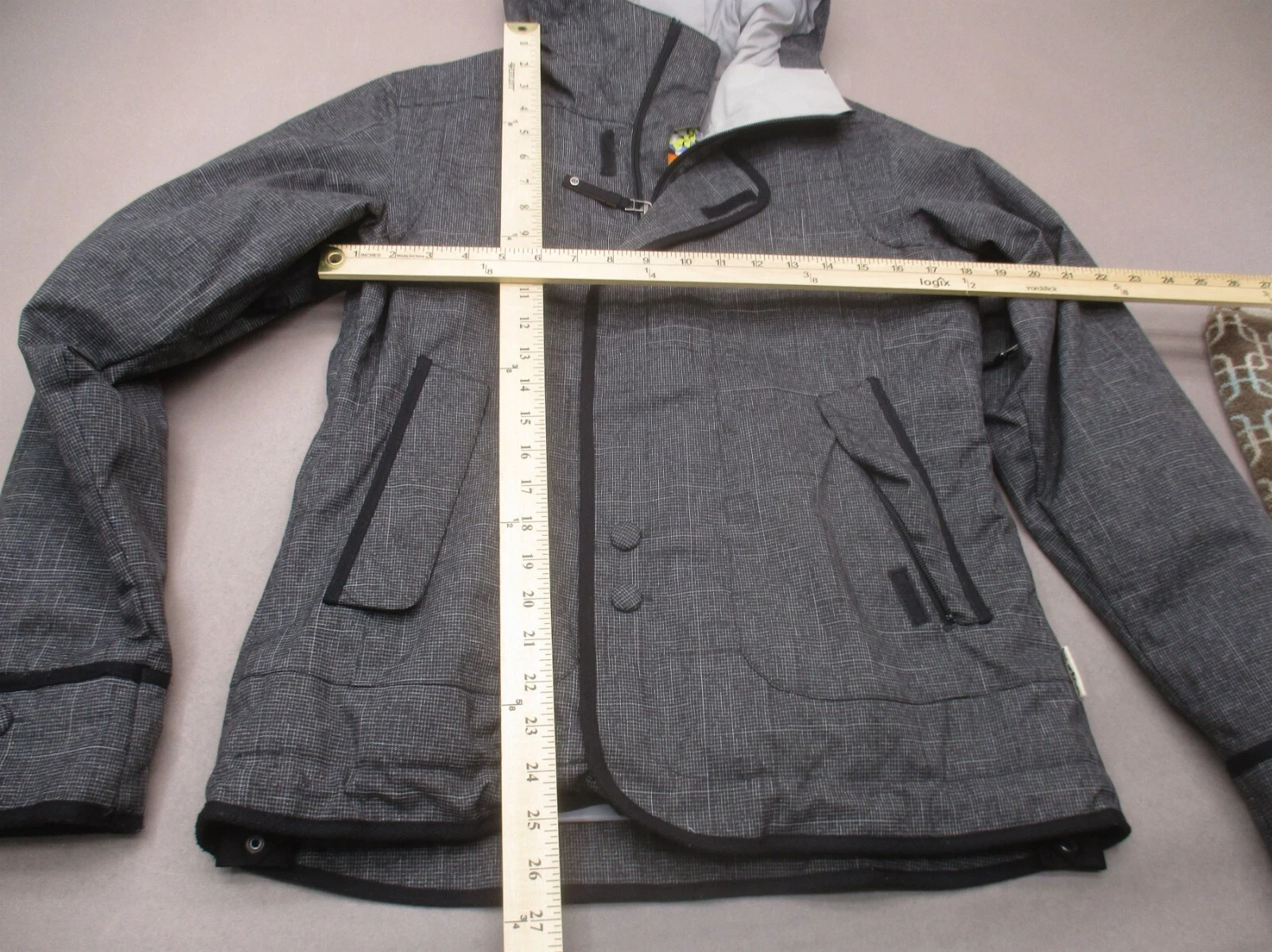 burton dryride full zip hood powder skirt snowboard jacket