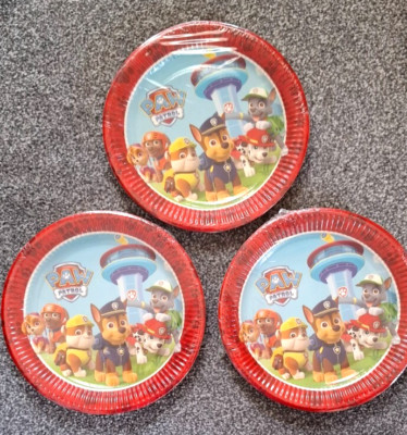 24x Nickelodeon Paw Patrol Junge/Mädchen Geburtstag Party 23cm Pappteller - Blau & Rot