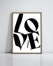 Printable Wall Art LOVE Myself Elegant Art Digital - EMAIL DELIVERY