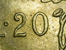 20 LIRE 1981 ERRORE - LINEA IN RILIEVO TRA IL 2 E LO 0 DEL VALORE [Q610]