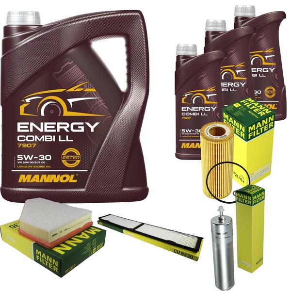 Mann Inspektionspaket 8L Mannol Energy Combi Ll 5W-30 FüR Bmw 3Er Touring 335D-image