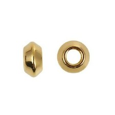 100 Bright Gold 6x3mm Seamless BIcone Saucer 2.6mm Hole Metal Spacer Beads