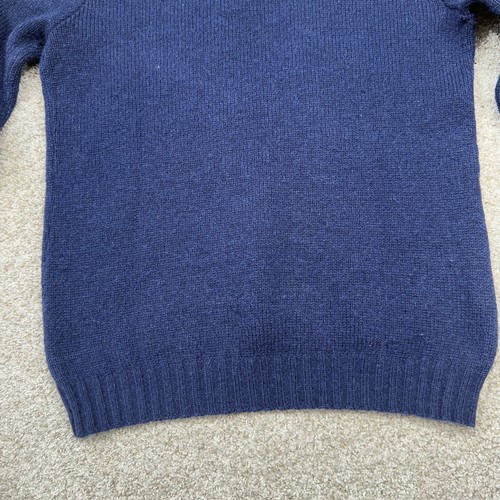Maglione lana vintage Old Colony donna piccolo blu navy scollo a V Scotch Nap USA - Foto 13 di 13