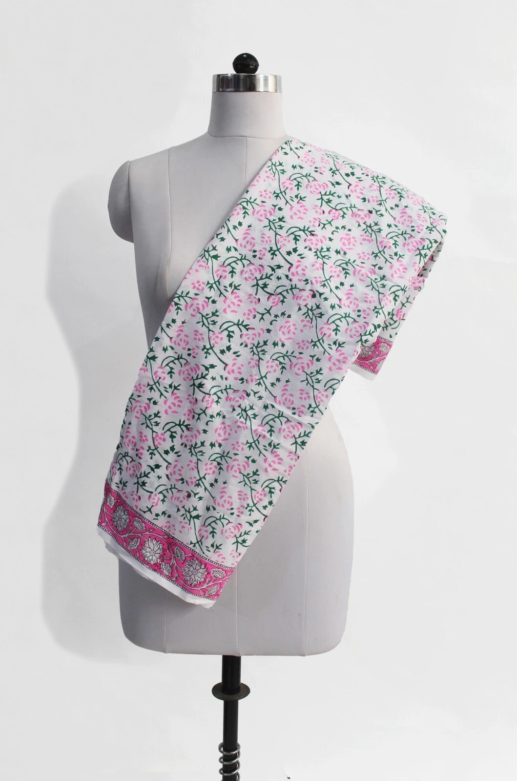 Indian Pink Floral 100% Cotton Sarong Shoulder, Halter, Beach Wear Sarong US