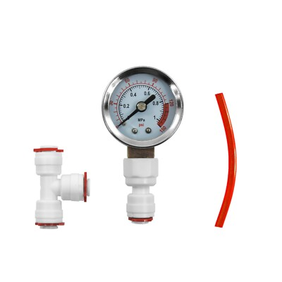#ad #ad RO 1.5quot; Dry Water Pressure Gauge x 1 4quot; Tube Fitting T Connector Quick $13.73
