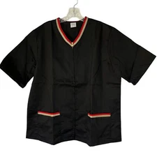 Fashion Seal Superior Uniform Shirt Black Red Medical Foodservice XL New