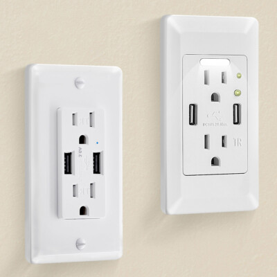 3.6A/4.2A USB Wall Outlet Duplex Tamper-Resistant Receptacles with LED Indicator