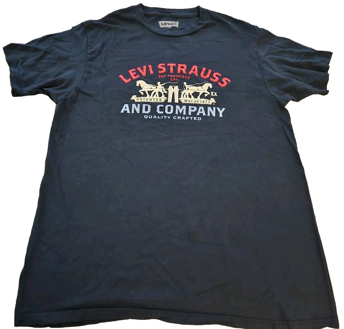 Levi's Levi Strauss & Co Navy Blue Short Sleeve T-Shirt Adult Size