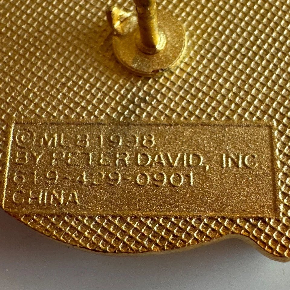 Vintage Baltimore Orioles Gold Baseball Script Enamel Lapel Pin Peter David MLB - Image 4 of 4