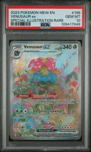 2023 POKEMON MEW EN-151 SPECIAL ILLUSTRATION RARE #198 VENUSAUR EX PSA 10