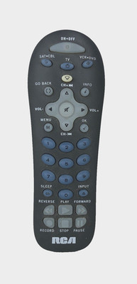 RCA Universal Remote Control RCR312W 3 Device Satellite Cable TV VCR DVD Gray