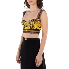 Versace Barocco Printed Bralette Top - Image 2 of 4