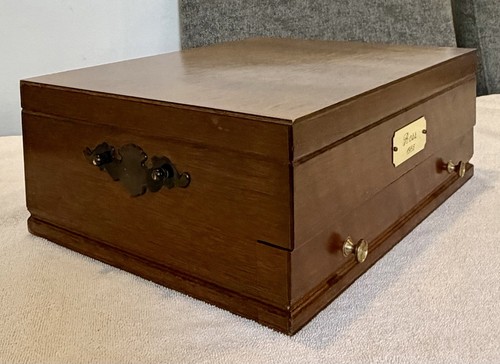 VTG  Maple Tone  Solid Wood Silverware Flatware Chest Box w/Drawer   MINT - Picture 1 of 11