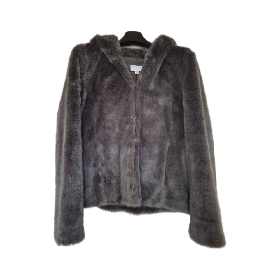 Witchery Faux Fur Jacket Size L/XL Excellent Condition #26954