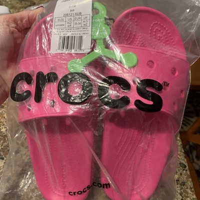 Crocs Kids Unisex Classic Sandal Slides Sz M2/w4 Pink New