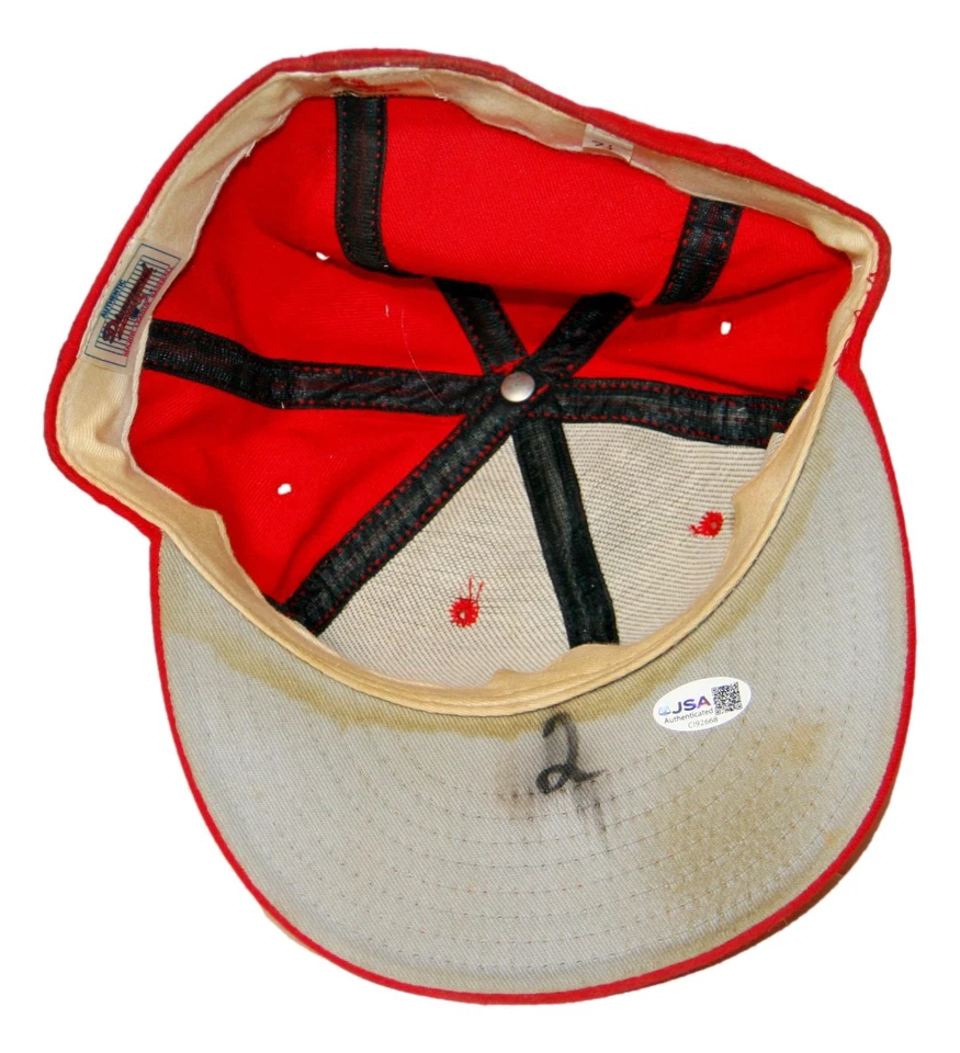 Red Schoendienst Autographed 1991 Game Used St. Louis Cardinals Cap Hat JSA - Image 3 of 4
