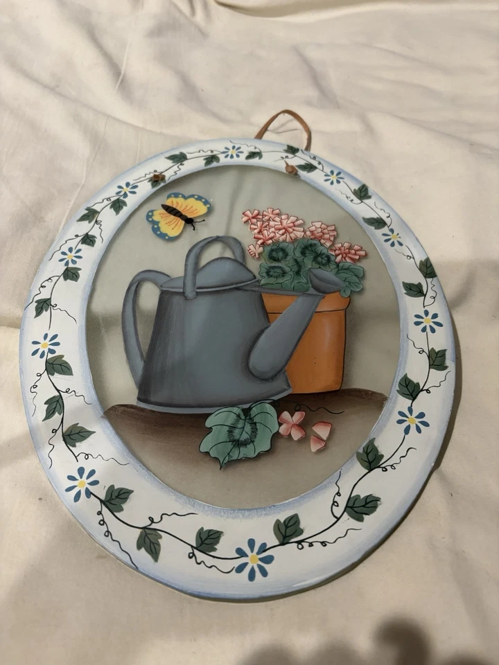 Arte floral pintado a mano de colección Joan Baker flores de abeja atrapasol vitral Foto 2 de 4