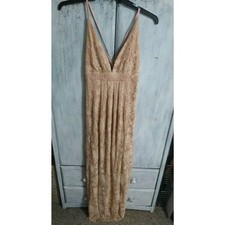 Lulu's V-neck Maxi Dress Small Lace Feminine Cottage Core Y2K Blush Color