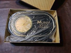Mumm VSOP Cognac Clock  Black Gold Liquor Bar Sign Alcohol Store Advertising 