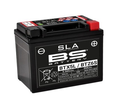 PASST FÜR YAMAHA YFM 90R 2016 2017 18 19 20 BS Motorradbatterie BS - BTX5L - SLA