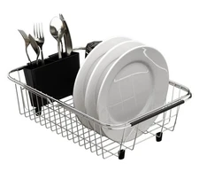 Adjustable Over Sink Dish Rack Stainless Steel Dish Drying Rack On Counter or...
