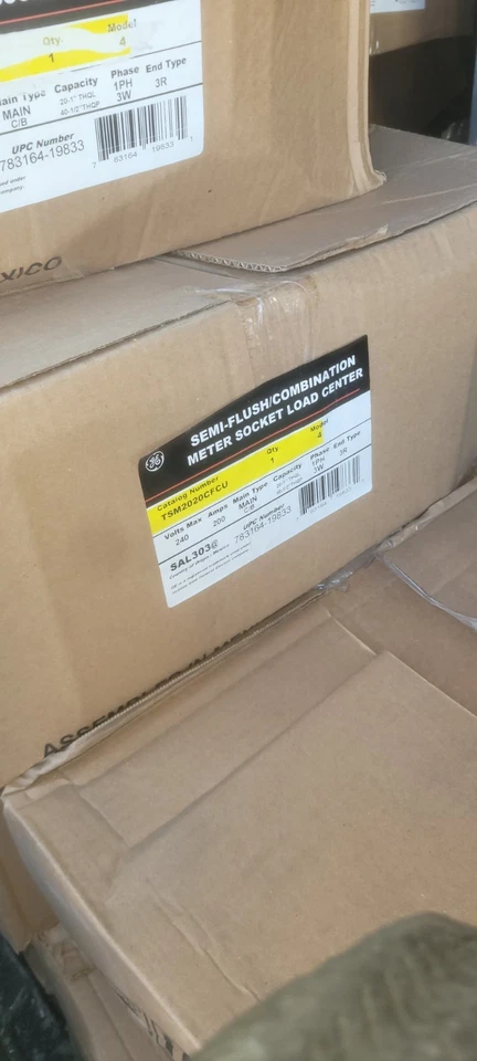 GE TSM2020CFCU Medidor Semi Al ras/combinado Centro de carga 200A NUEVO Nema 3R Foto 2 de 4