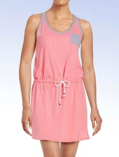 JANE & BLEECKER Women's Pink Brushed Jersey Tie-Waist Chemise - Medium
