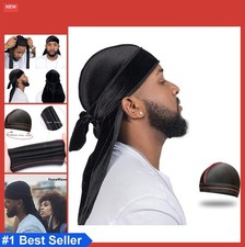 Velvet Durag with Wave Cap Moisture-Tech Fabric 43 Inch Tails Extra Wide Strap