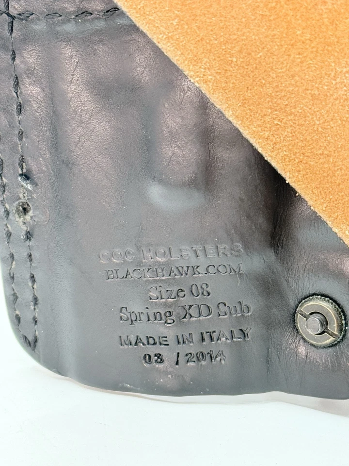 Funda y cinturón de cuero Blackhawk CQC talla 08 Spring XD Sub 40 Italia 3/14 Foto 4 de 4
