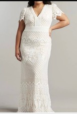 Tadashi Shoji - Plus Size Lace Wedding Dress - Size 16W - Brand New