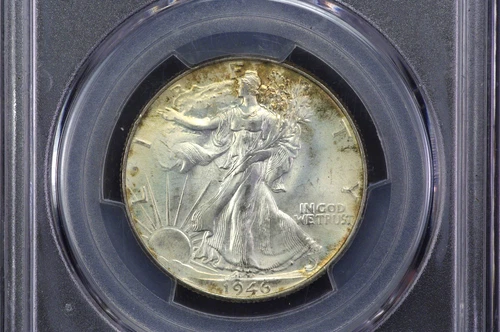 1946 Walking Liberty Half Dollar 50c PCGS MS 66 Beautiful original pale patina
