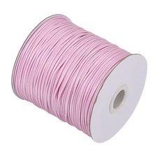 Waxed Polyester String Cord 172 Yards 1.5mm for DIY Craft Light Pink