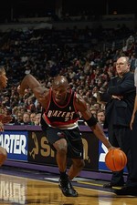 Ruben Patterson Portland Trail Blazers drives the ball at the NBA- 2002 Photo