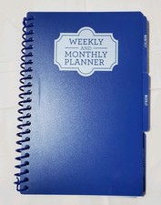 Weekly And Monthly Planner Blue Plastic Cover