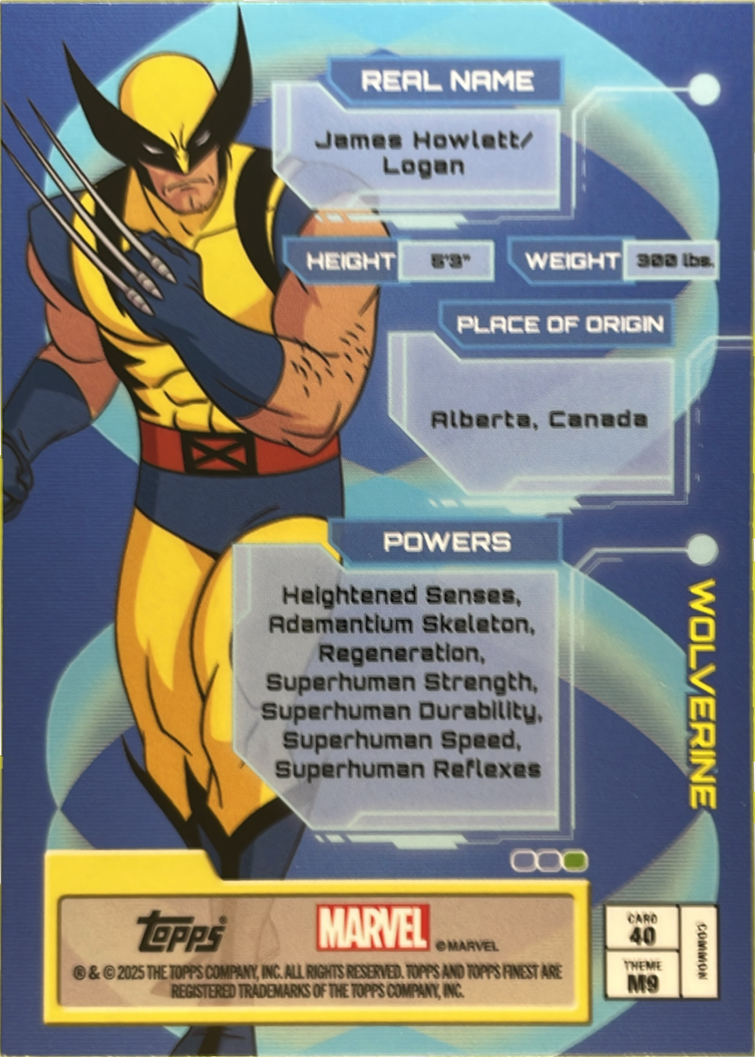 2025 Topps Finest X-Men '97 Wolverine Common #40 | eBay