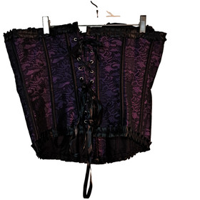 Womens Purple Black Corset 2XLarge Fits like a Large