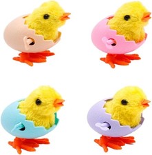 Jumping Bunny Wind up Toys Easter Egg Hunt Basket,Chicken Hopping Windup Toy for