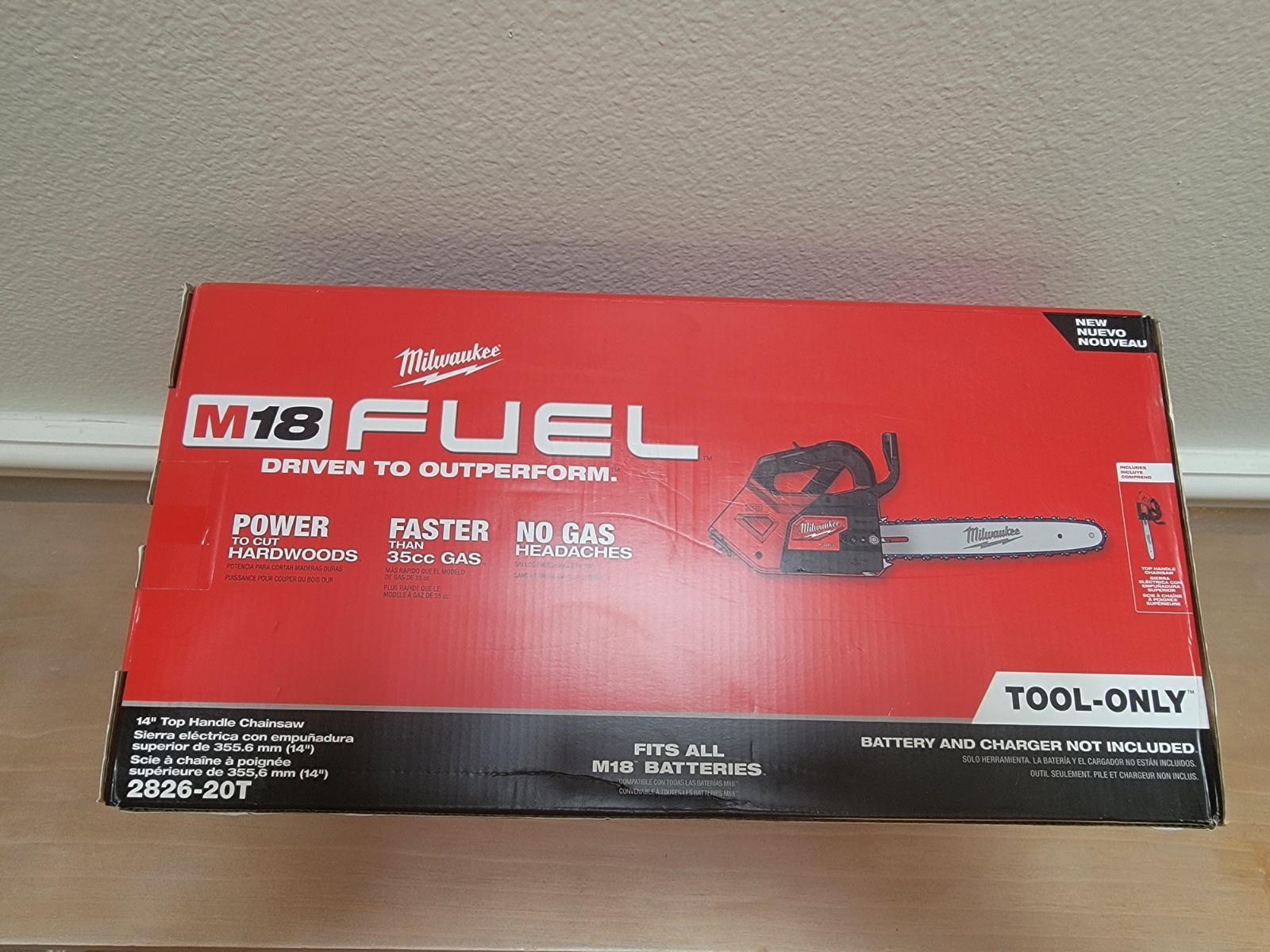 Milwaukee M18 Fuel 2826-20T Red Top Handle Chainsaw 16-Inch Bar  