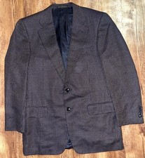 Vtg Ermenegildo Zegna Navy Blue White Nailhead Wool Silk Blazer Sport Coat 40r