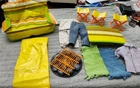 Vintage 1970s Barbie Country Camper RV Camping Accessories Lot, Chairs, Fire Pit