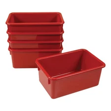 Kaplan Early Learning Red Vibrant Color Storage Bin - Set of 5