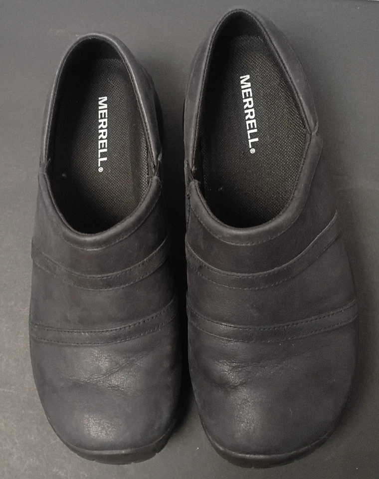 Zapatos sin cordones Merrell negros medianoche gamuza para mujer talla 9 AMPLIOS como nuevos J001434w Foto 2 de 4