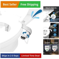 Bidet Attachment for Toilet - Ultra-Slim Left Handed Hygienic Bidet Attachmen...
