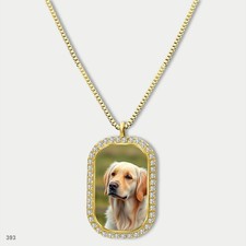 Stunning Cute Golden Retriever Dog Fashion Pendant Necklace Chain Image Dog Tag
