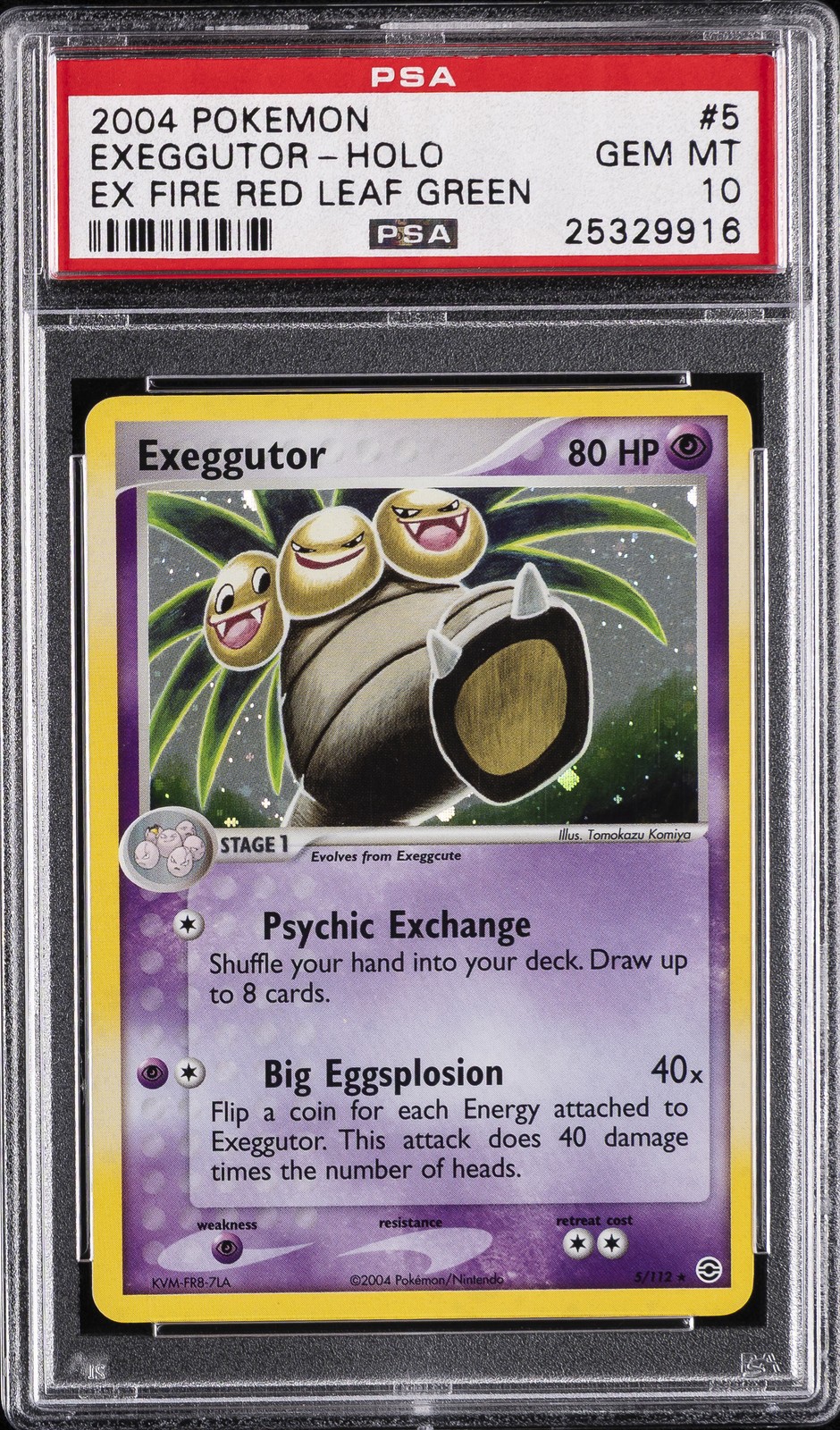 2004 POKEMON EX FIRE RED & LEAF GREEN #5 EXEGGUTOR-HOLO PSA 10