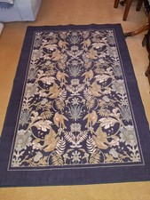 Blue floral area rug 46 x 69ins. Rubberised back. Used